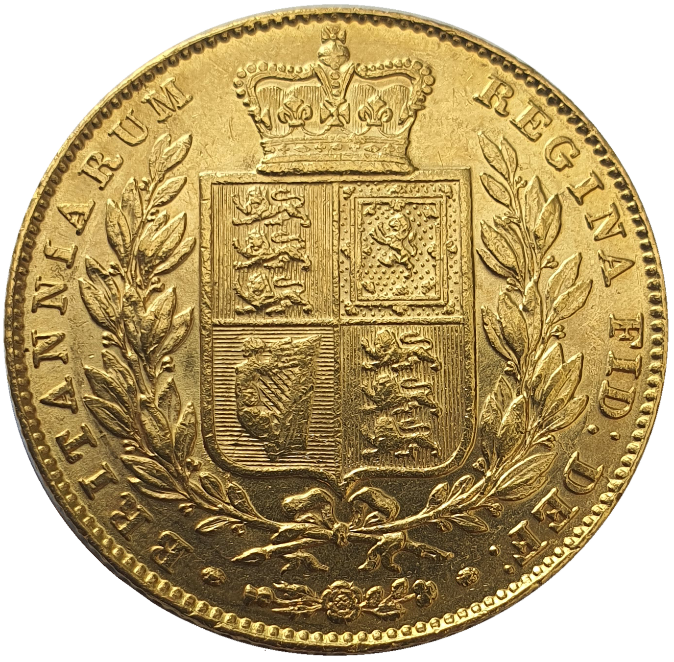 1845 Queen Victoria Shield Reverse Sovereign