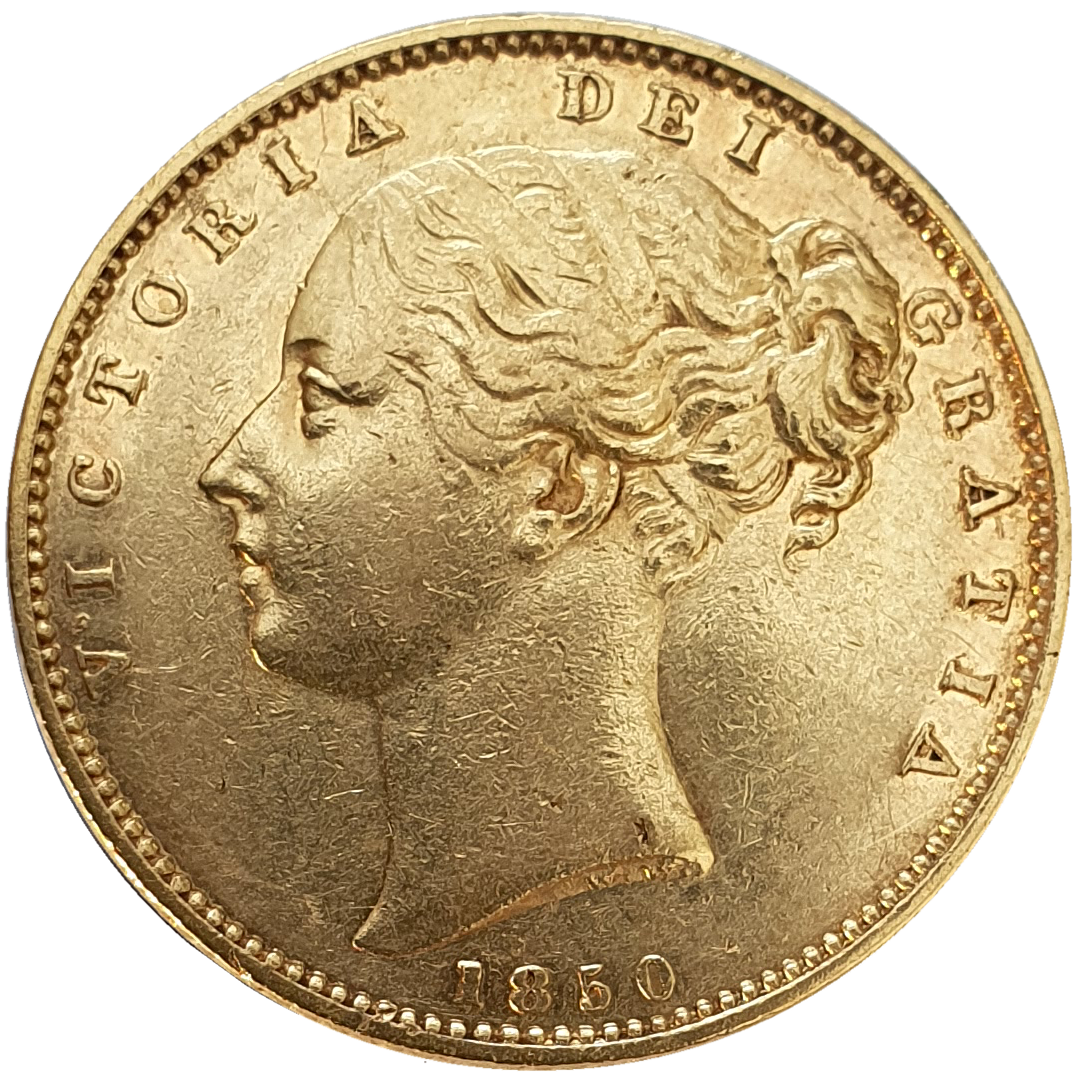 1850 Queen Victoria Shield Reverse Sovereign