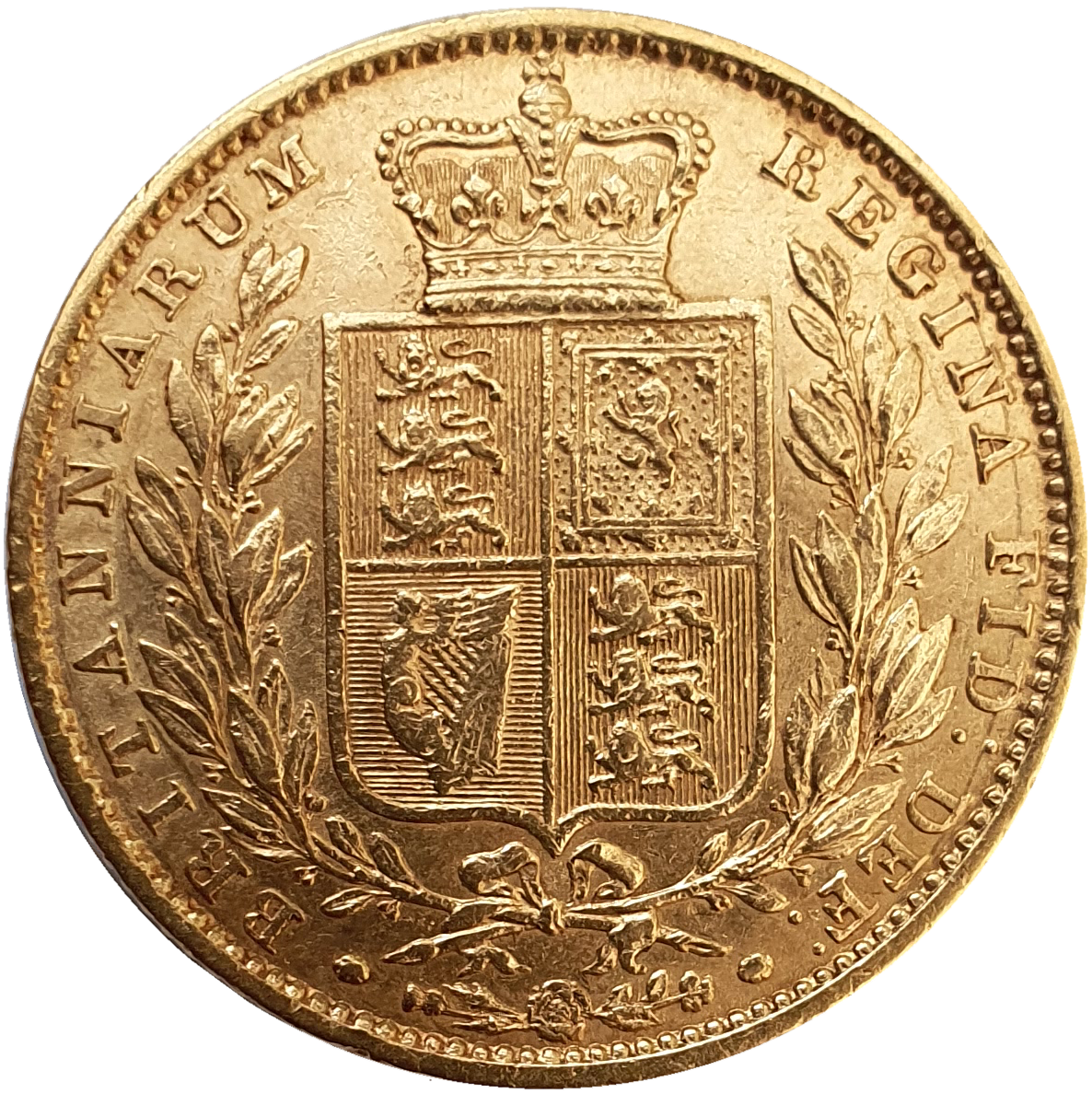 1850 Queen Victoria Shield Reverse Sovereign