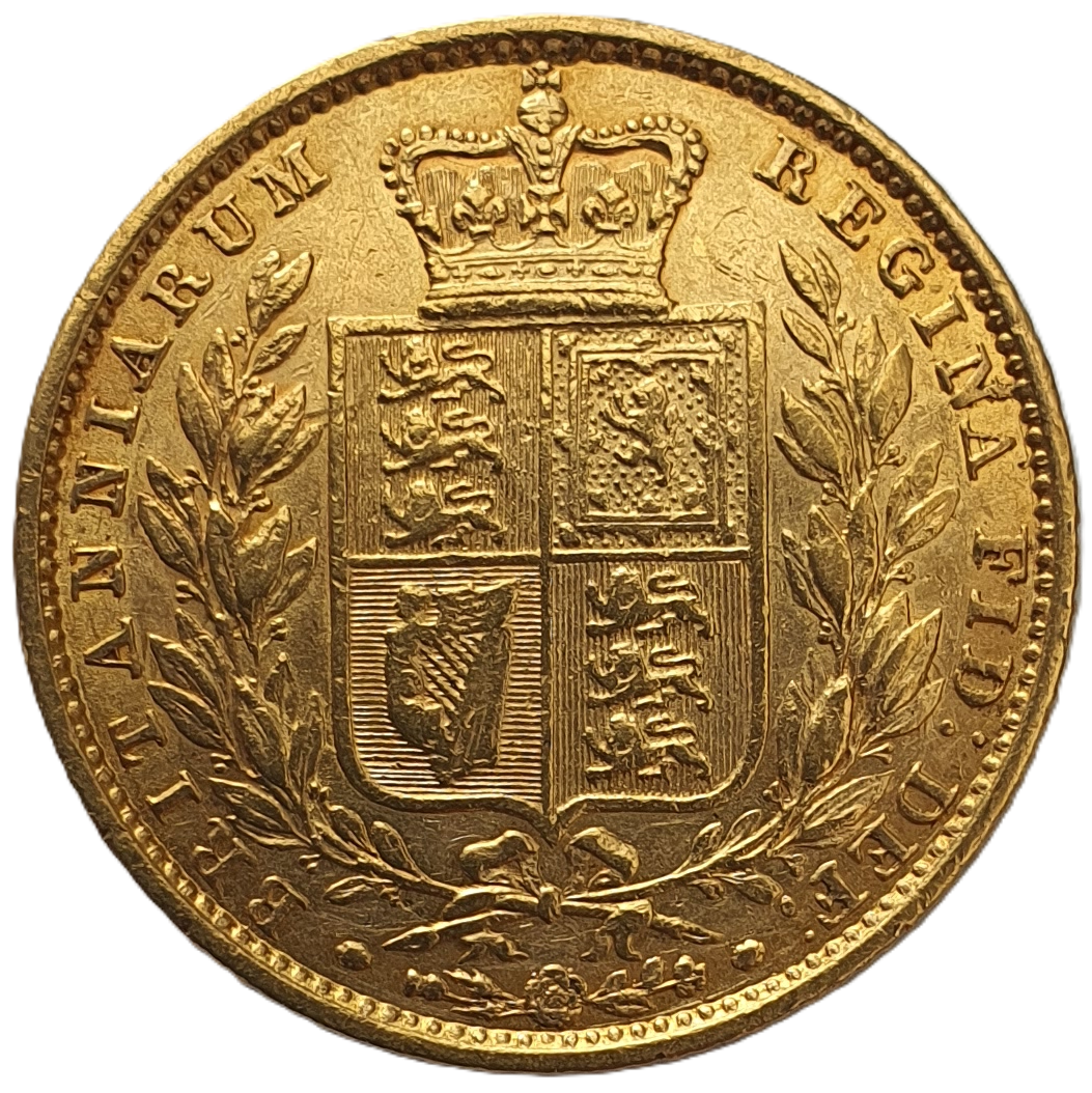 1855 Queen Victoria Shield Reverse Sovereign