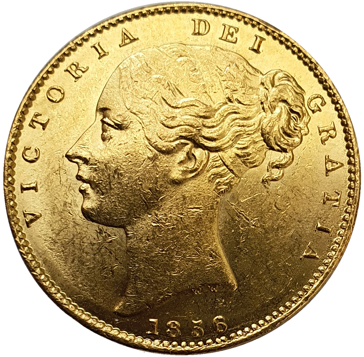 1856 Queen Victoria Shield Reverse Sovereign