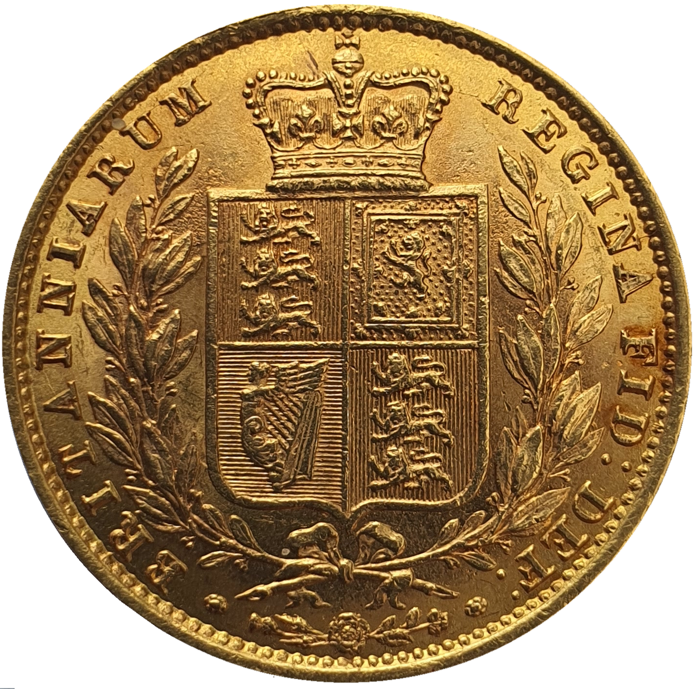 1856 Queen Victoria Shield Reverse Sovereign