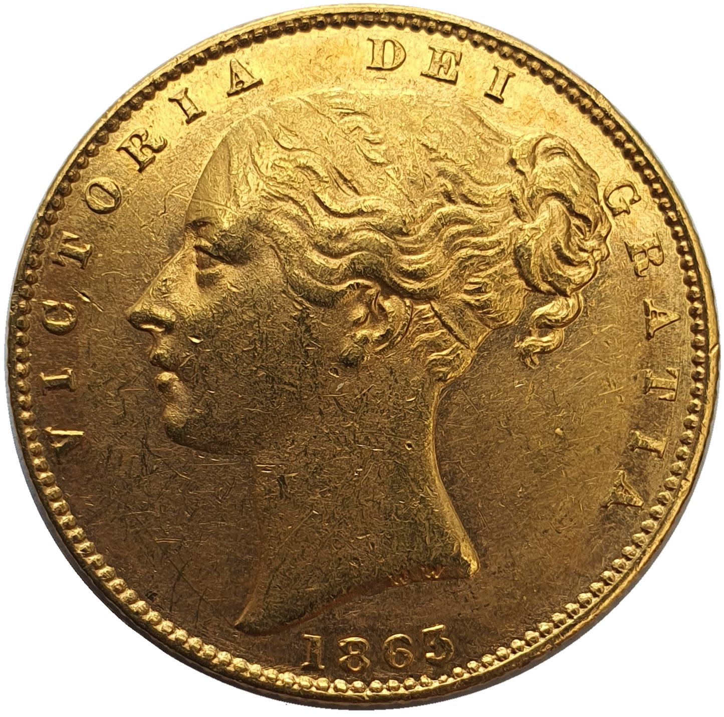 1863 Queen Victoria Shield Reverse Sovereign - No Die