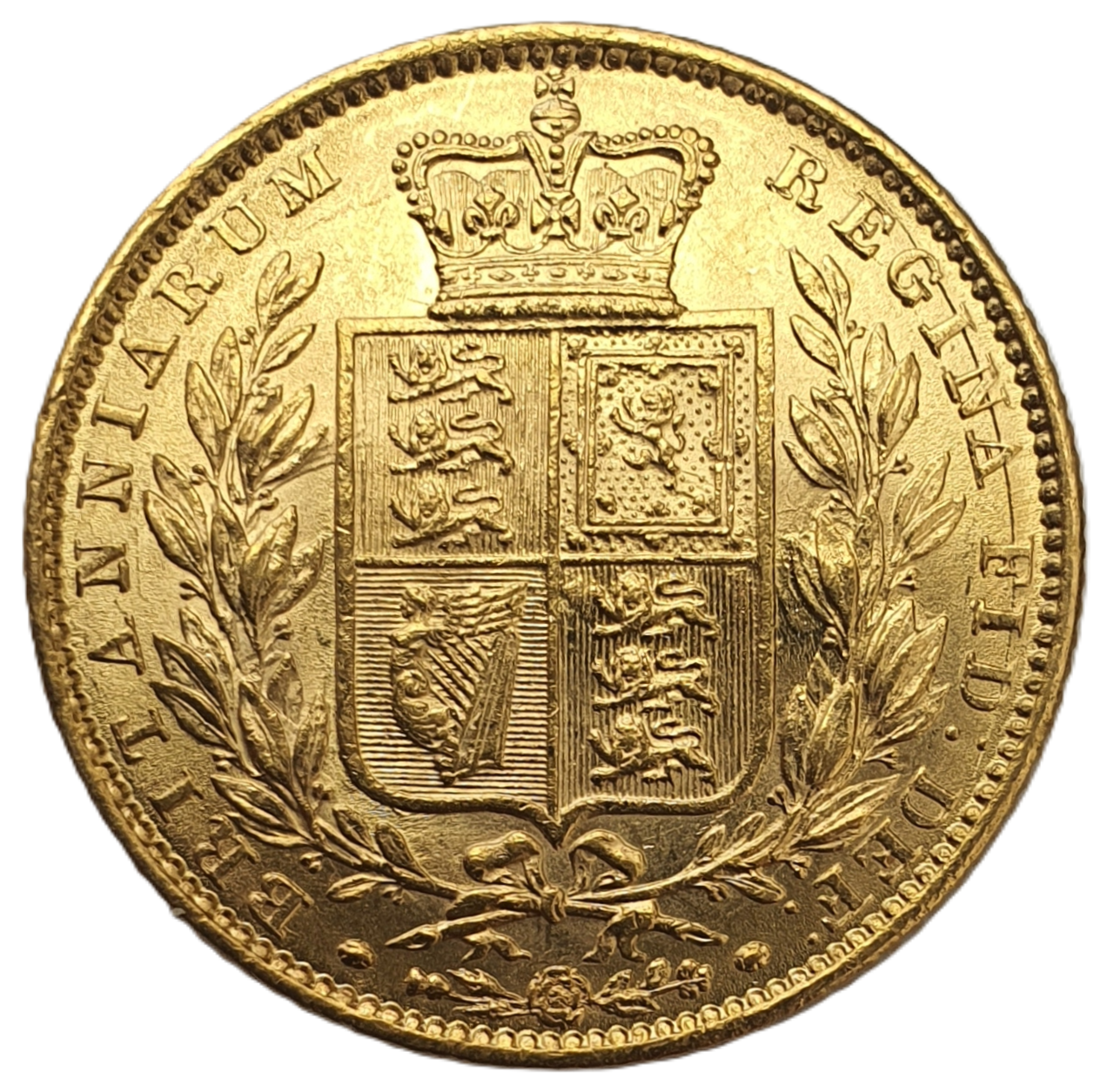 1863 Queen Victoria Shield Reverse Sovereign - No Die