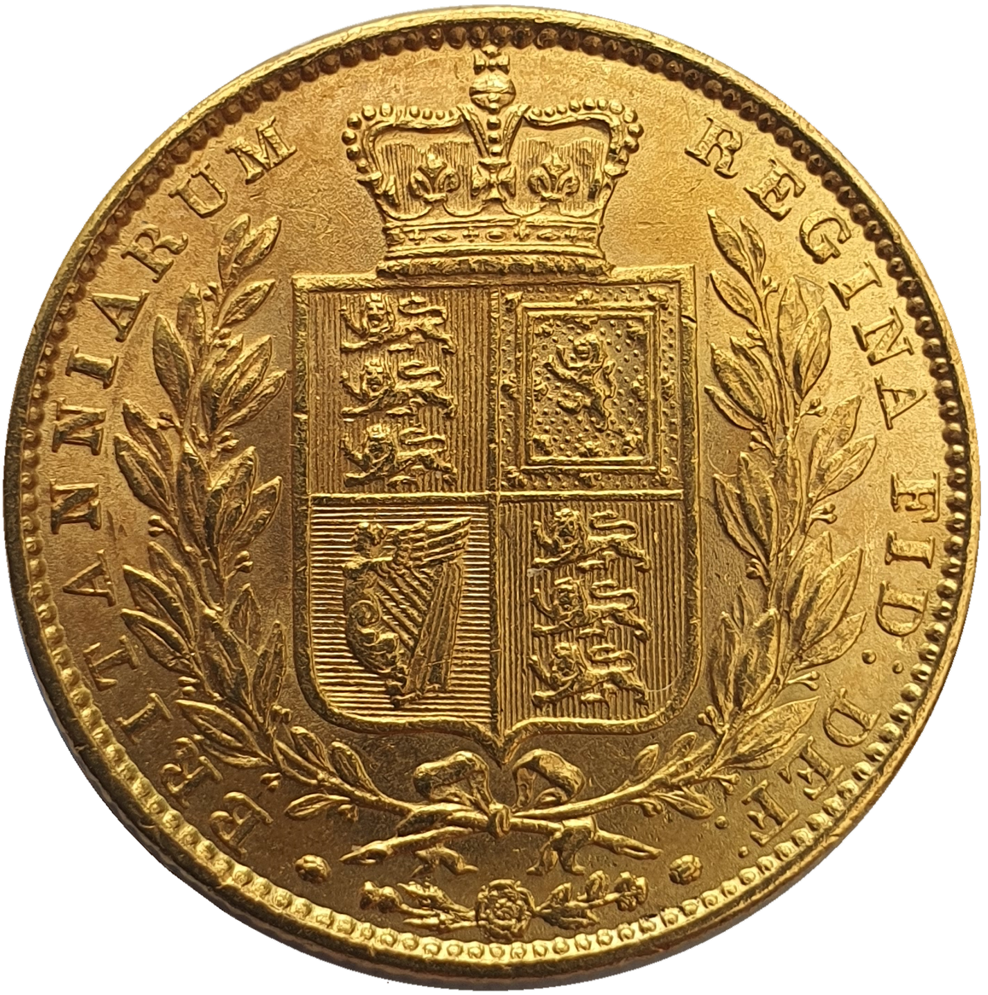 1863 Queen Victoria Shield Reverse Sovereign - No Die