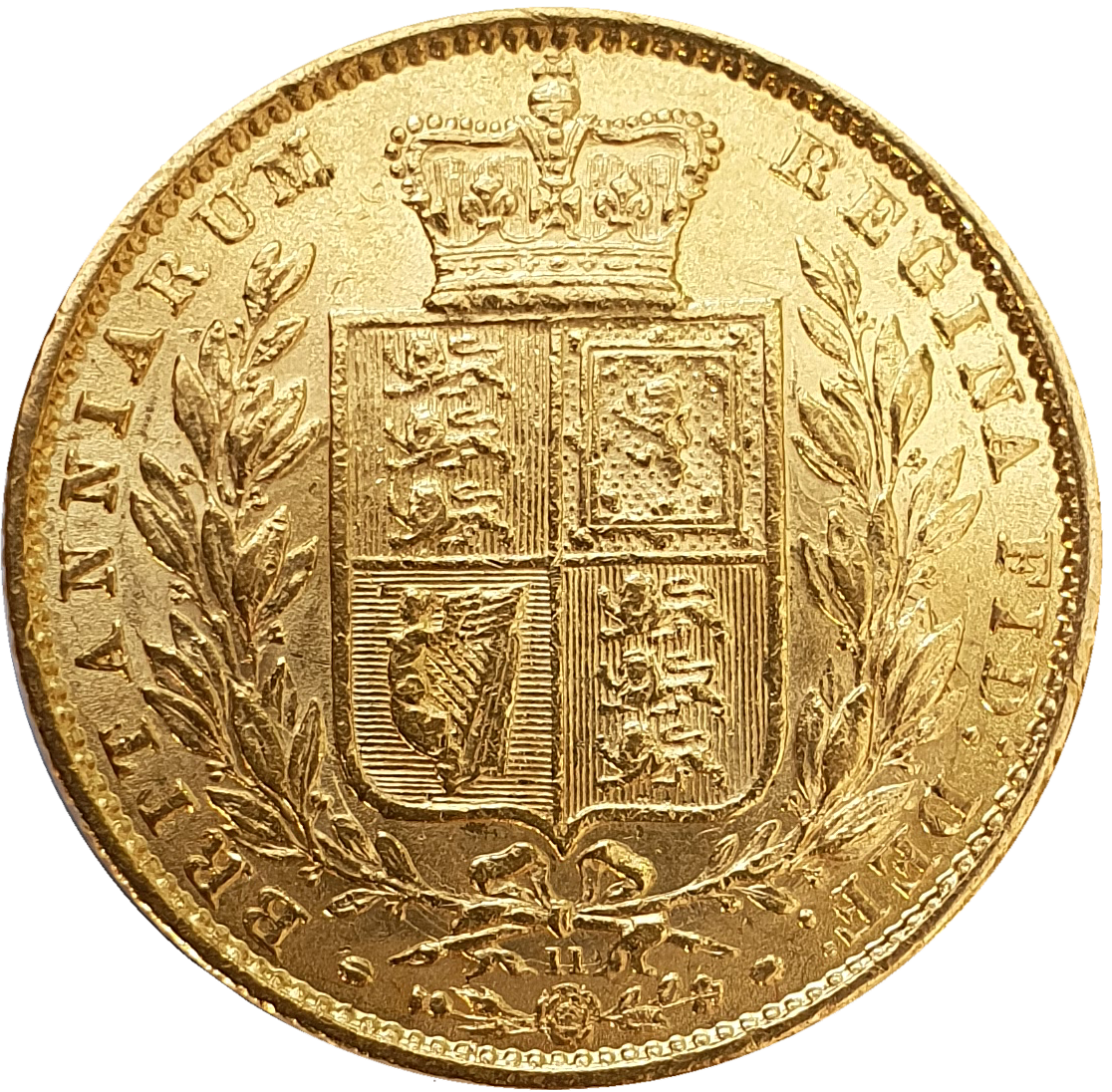 1865 Queen Victoria Shield Reverse Sovereign - #Die No11