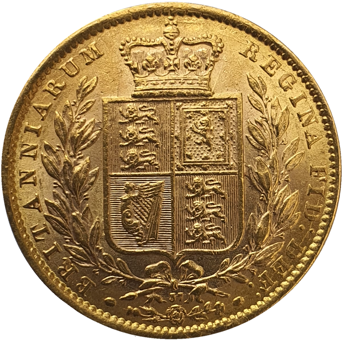 1871 Queen Victoria Shield Reverse Sovereign - Die #37