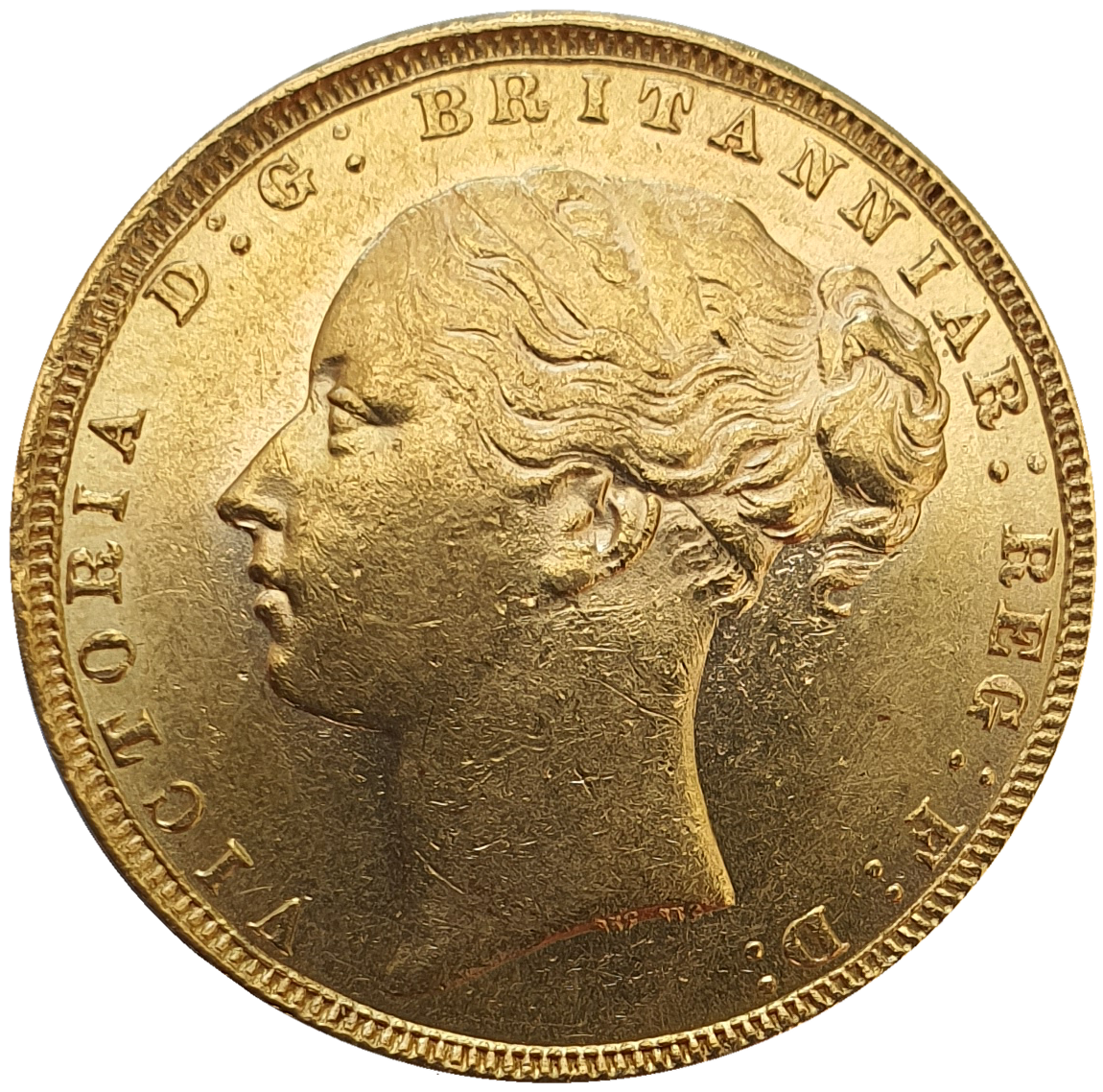 1872 Queen Victoria Young Head Gold Sovereign