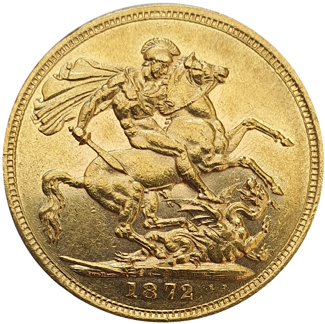 1872 Queen Victoria Young Head Gold Sovereign (Sydney)