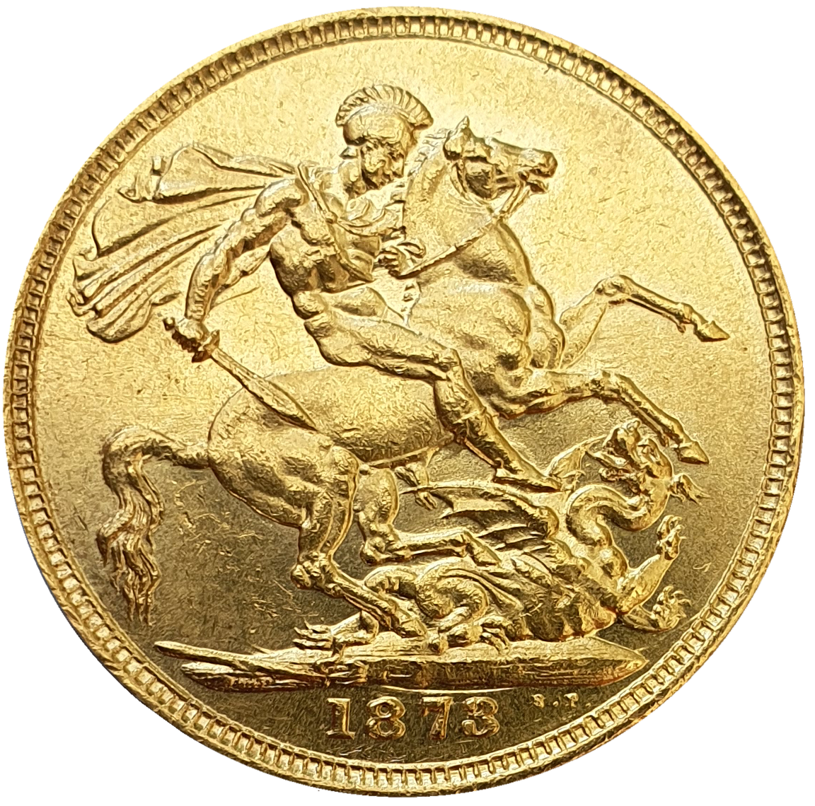 1873-M Queen Victoria Young Head Gold Sovereign
