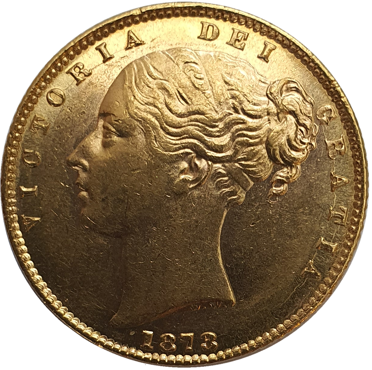 1873 Queen Victoria Shield Reverse Sovereign - Die #103
