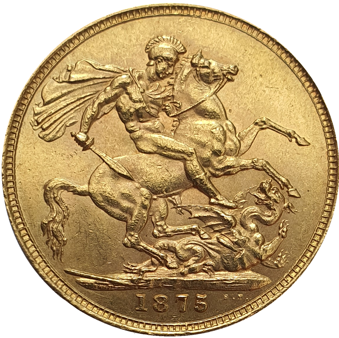1875 Queen Victoria Young Head Gold Sovereign (Sydney)