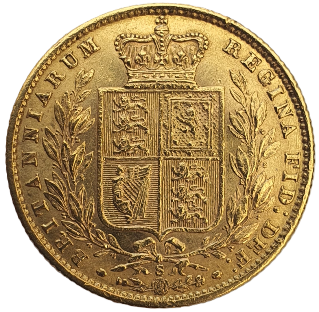 1875-S Queen Victoria Shield Reverse Sovereign