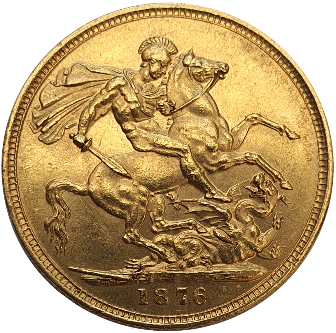 1876-M Queen Victoria Young Head Gold Sovereign