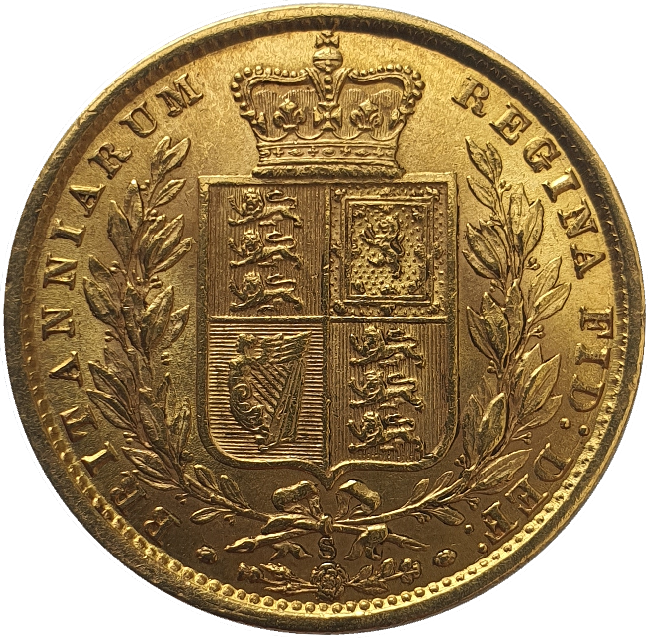 1877-S Queen Victoria Shield Reverse Sovereign