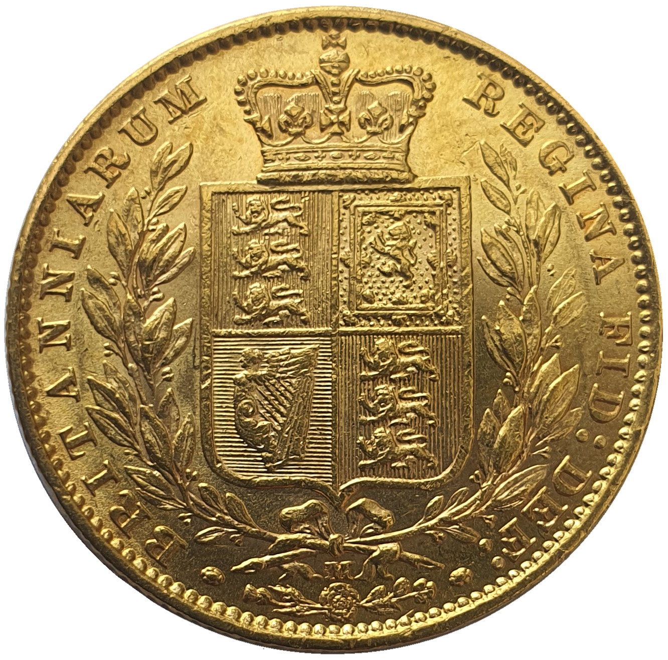 1882-M Queen Victoria Shield Reverse Sovereign