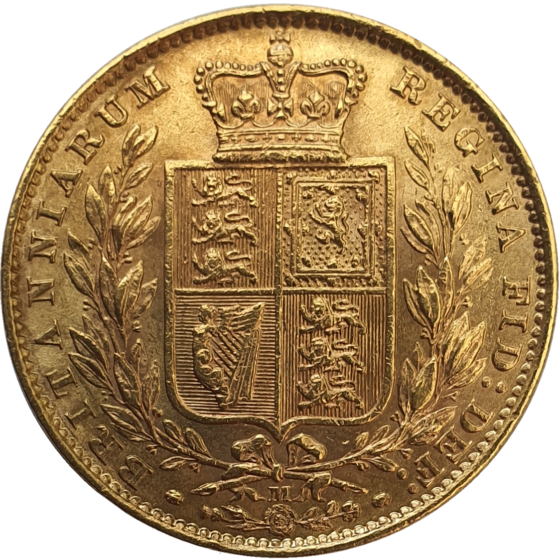 1882-M Queen Victoria Shield Reverse Sovereign