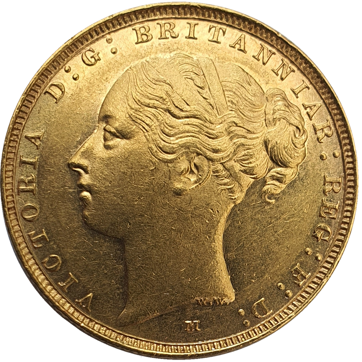 1885-M Queen Victoria Young Head Gold Sovereign