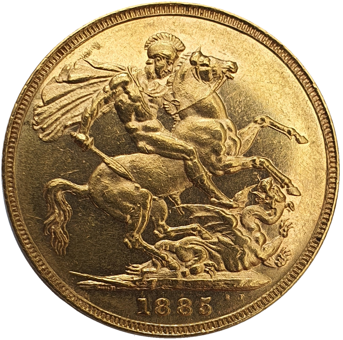 1885-M Queen Victoria Young Head Gold Sovereign