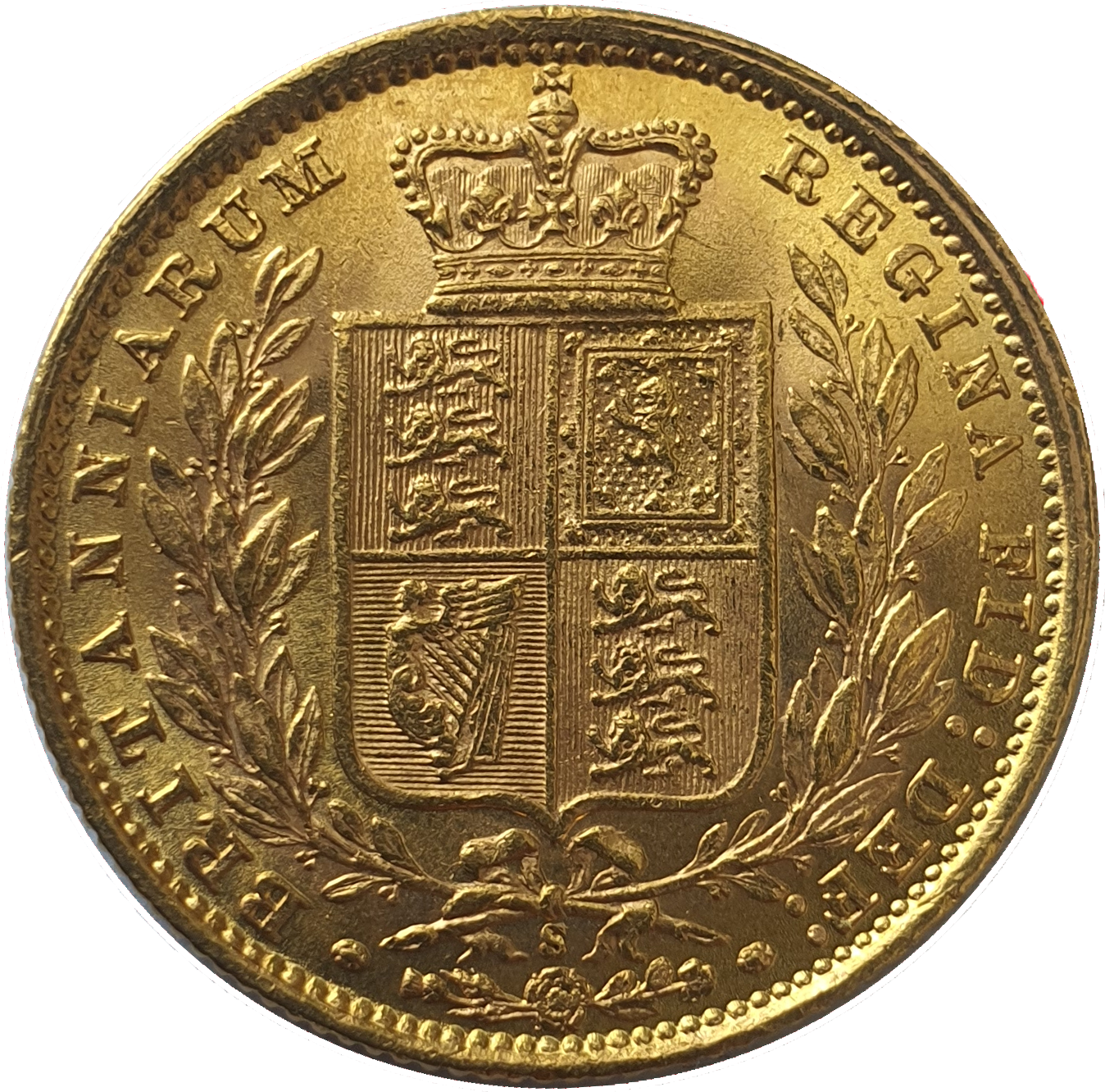 1886-S Queen Victoria Shield Reverse Sovereign