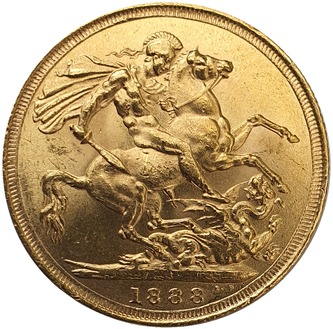 1888-S Queen Victoria Jubilee Head Gold Sovereign - DISH S9 - First Bust