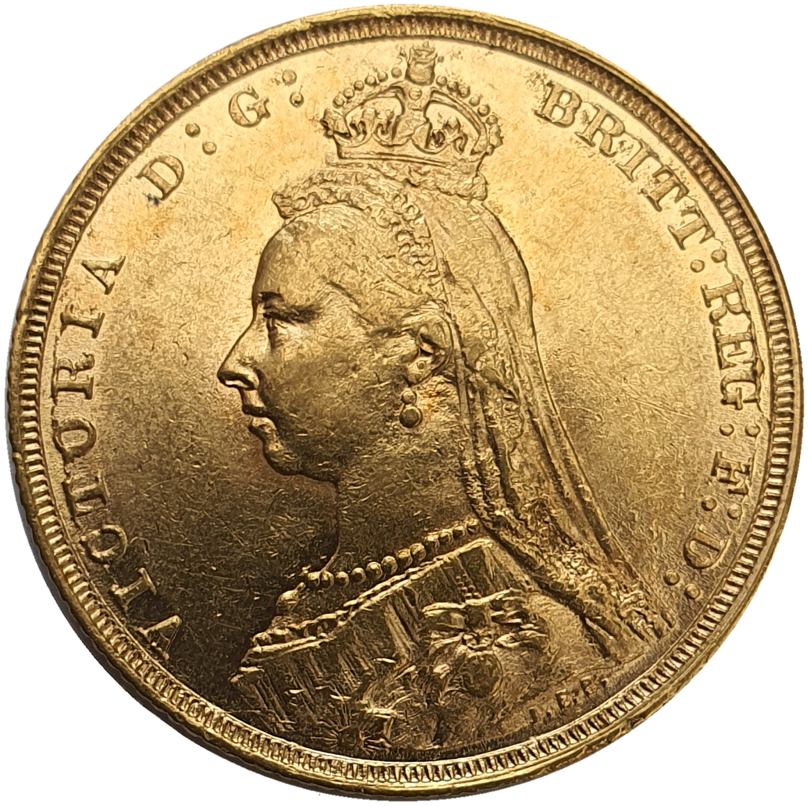 1893-S Queen Victoria Jubilee Head Gold Sovereign - DISH S17