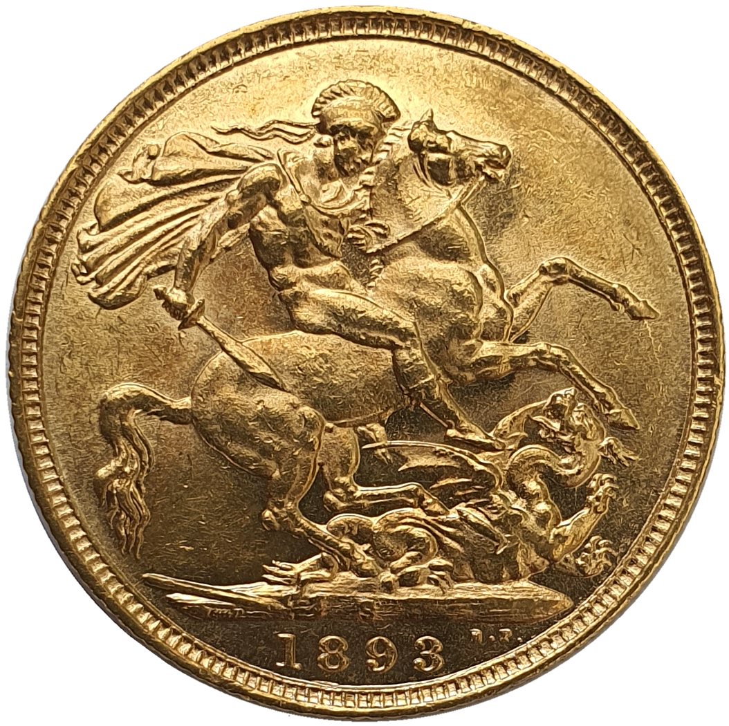 1893-S Queen Victoria Jubilee Head Gold Sovereign - DISH S17