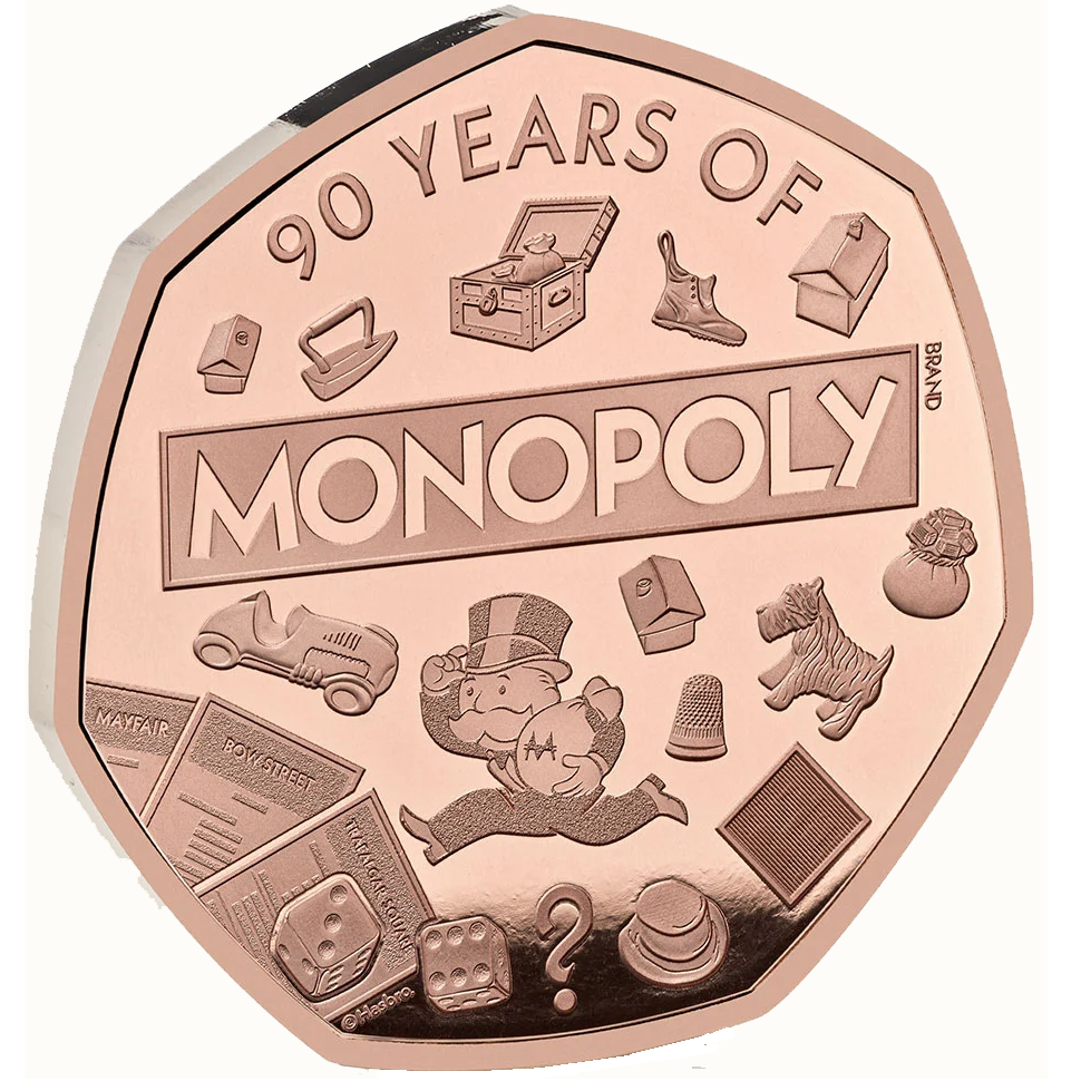 2025 King Charles III '90 years of Monopoly' Gold Proof 50P