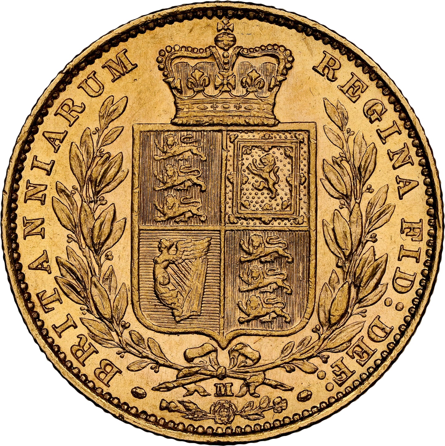 1884-M Queen Victoria Shield Reverse Sovereign - NGC AU-58 AUNC