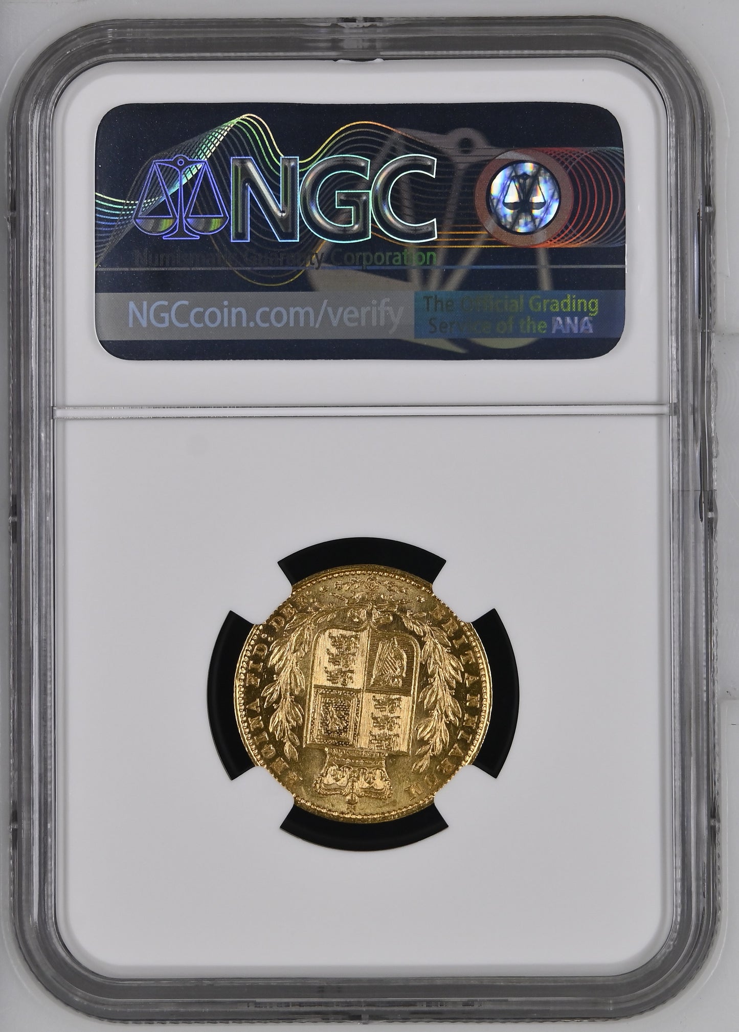 1884-M Queen Victoria Shield Reverse Sovereign - NGC AU-58 AUNC
