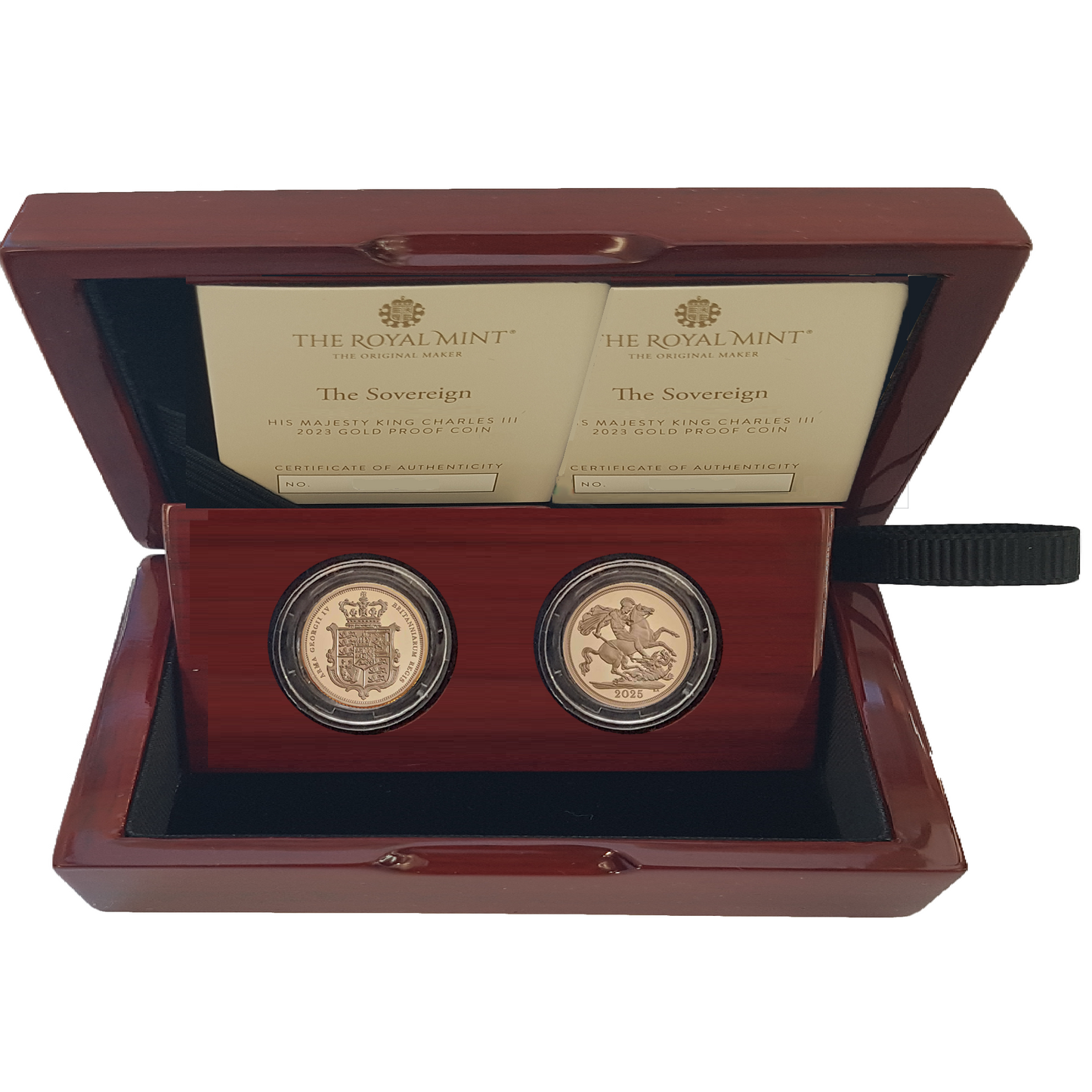 2025 King Charles III 'Royal Arms / George Dragon Proof 2 Coin Sovereign Set