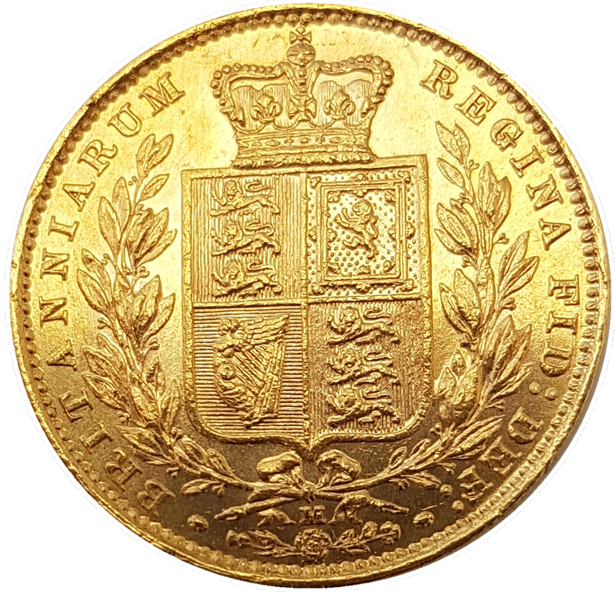 1884-M Queen Victoria Shield Reverse Sovereign - NGC AU-58 AUNC