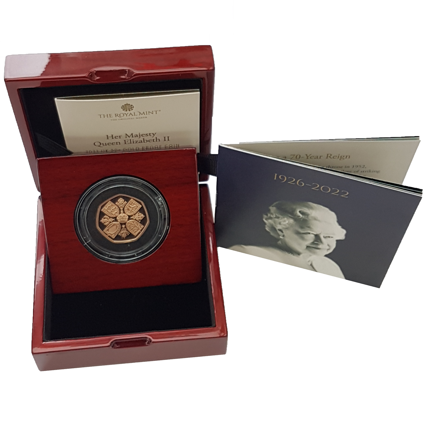 2022 King Charles III 'Queen Elizabeth II' Memorial 50p Gold Proof