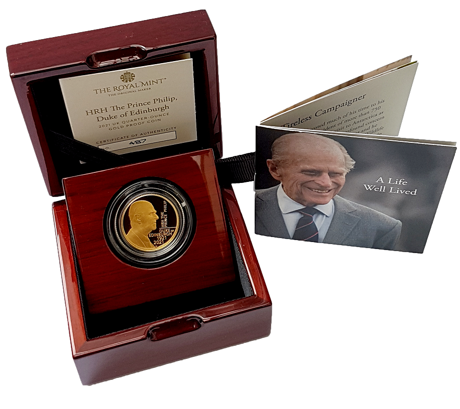 2021 HRH The Prince Philip, Duke of Edinburgh 1/4 Ounce 999.9 Gold Proof Coin