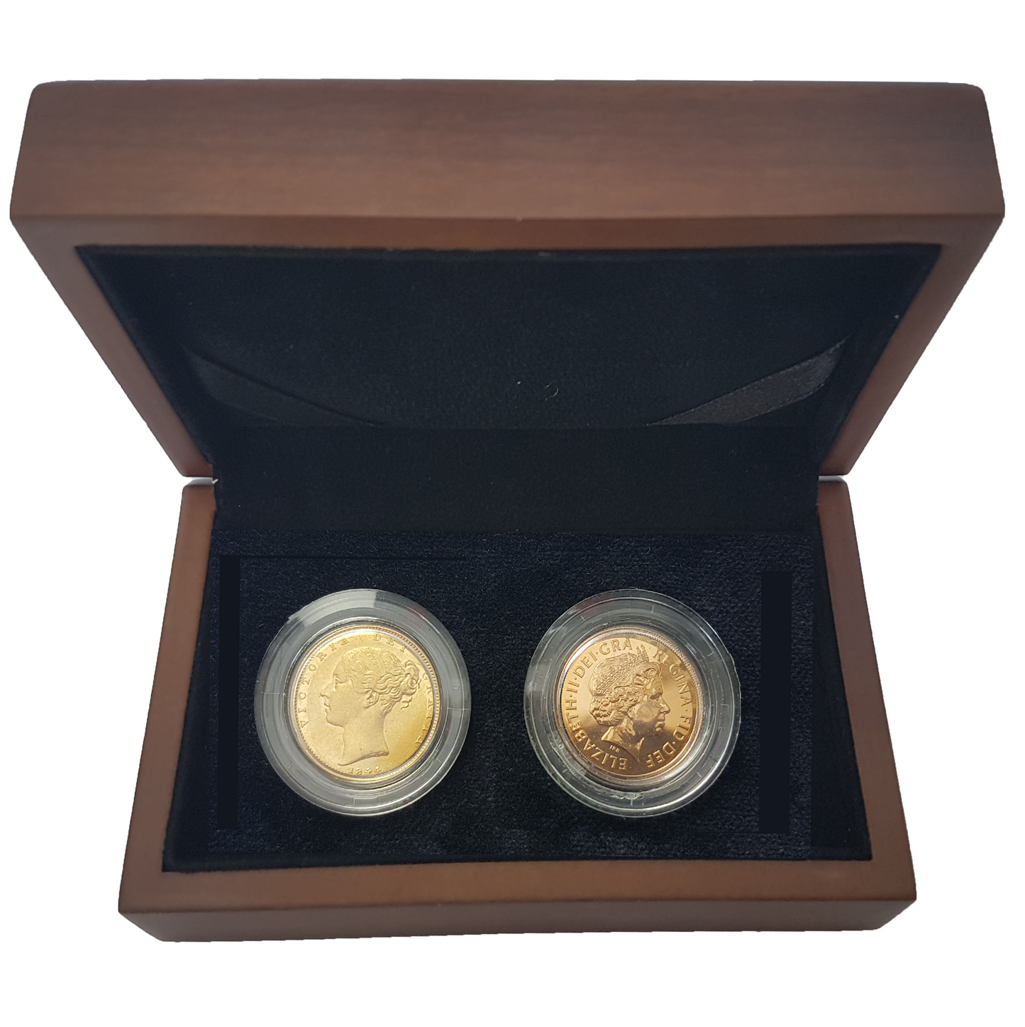Queen Victoria / Queen Elizabeth II Shield Reverse Type Set (2 Sovereigns)