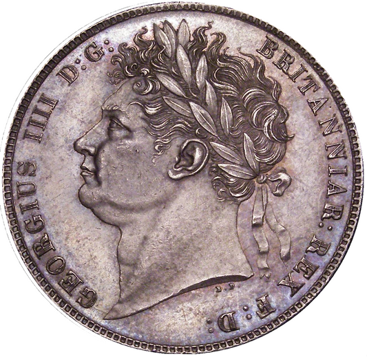 1820 King George IV first laureate head Halfcrown - Superb Toning / AUNC