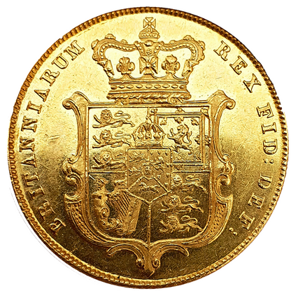 1825 George IV Bare Head Gold Full Sovereign - Prooflike brilliance