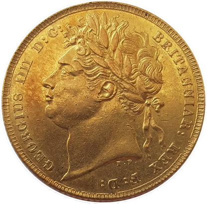 1825 George IIII 'Laureate Head' Gold Full Sovereign - Marsh R3