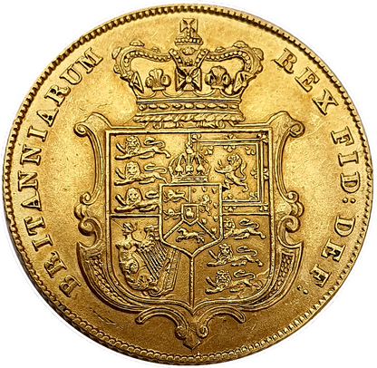 1829 George IIII Bare Head Gold Full Sovereign