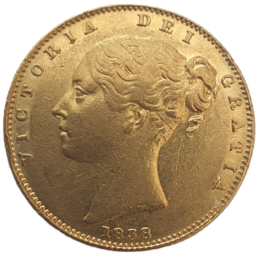 1838 Queen Victoria Shield Reverse Sovereign