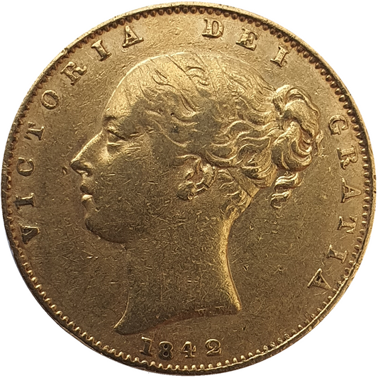 1842 Queen Victoria Shield Reverse Sovereign