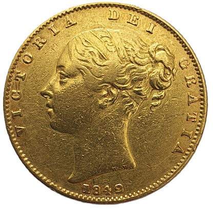 1842 Queen Victoria Shield Reverse Sovereign