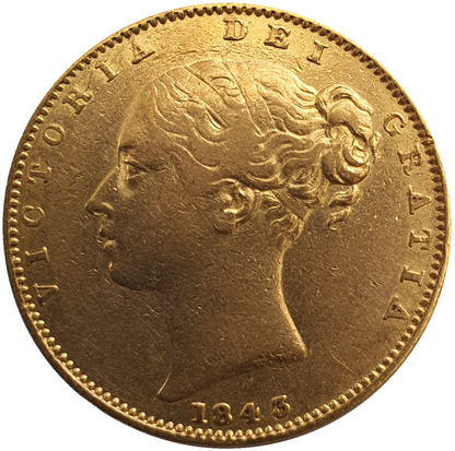 1843 Queen Victoria Shield Reverse Sovereign
