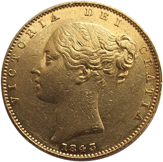 1843 Queen Victoria Shield Reverse Sovereign