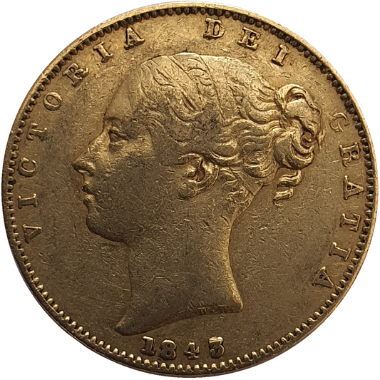 1843 Queen Victoria Shield Reverse Sovereign