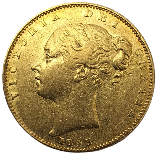 1843 Queen Victoria Shield Reverse Sovereign