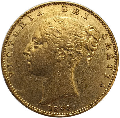 1844 Queen Victoria Shield Reverse Sovereign