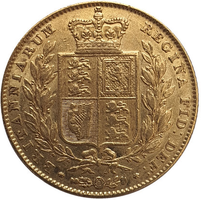 1844 Queen Victoria Shield Reverse Sovereign - narrow date