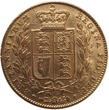 1844 Queen Victoria Shield Reverse Sovereign - Scarce Small '44' in date