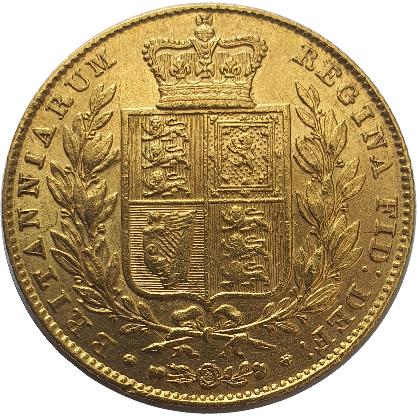 1844 Queen Victoria Shield Reverse Sovereign - Scarce Small '44' in date